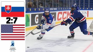 SLOVAKIA VS USA SEMIFINALS HIGHLIGHTS IIHF WORLD CHAMPIONSHIP U18 2024 [upl. by Coward]