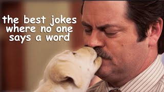 the best parks jokes where no one says a word  Parks and Recreation  Comedy Bites [upl. by Ateuqirne]