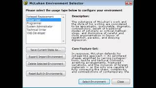 McLuhan Environment Selector  Core Feature Set [upl. by Alaham]