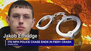 170 mph police chase ends in fiery crash [upl. by Atirres]