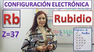 CONFIGURACIÓN ELECTRÓNICA RUBIDIO Z37 ⚛Diagrama de orbitales ⚛Dibujo del atomo de rubidio [upl. by Nalyac419]