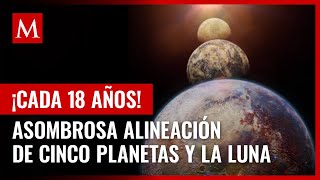 La Luna y cinco planetas se alinearán en el cielo en un fenómeno que ocurre cada 18 años [upl. by Mulford]