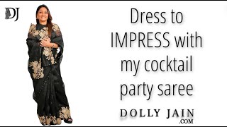 Dress to IMPRESS with Dolly Jains cocktail party saree draping style [upl. by Maidy]