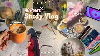 48 hour STUDY VLOG📒Realistic routine Bangladeshi🇧🇩Exam prep coffee unboxing🎀 Study motivation☕️ [upl. by Tichonn]