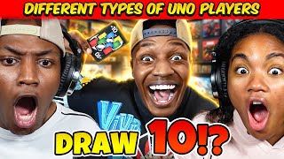 A DRAW 10 UNO CARD   Different types of UNO Players REACTION [upl. by Cristiona]