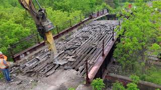 Mewburn Road Bridge Demolition  Time Lapse [upl. by Ellezaj559]