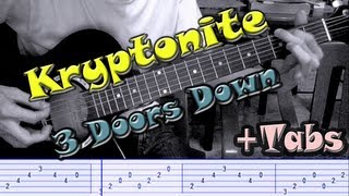 ▶quotKRYPTONITEquot by quot3 Doors Downquot◀  Full Acoustic Guitar Cover Tabs Video  LorDXaErOGuiTaR✔ [upl. by Bokaj]