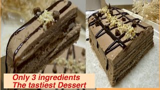 Only 3 ingredients the tastiest dessert easy and simple  chocolate wafers Nutella amp cream [upl. by Cummings187]