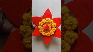 Diy easy woolen flower wall hanging craftWoolen craft diy craft woolencraft trending [upl. by Aivilo]