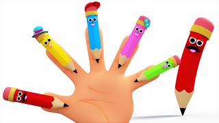 Pencils Finger Family Nursery Rhymes Children Song Kids Tv [upl. by Eisteb]