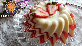 Gelatina de Fresas con Crema [upl. by Lemmor]