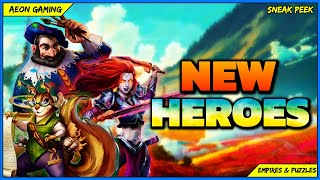 New Hero Costumes in Beta V59 Part 5  Empires amp Puzzles Sneak Peek [upl. by Teyut]