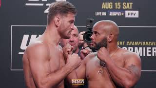 UFC 252 Stipe Miocic vs Daniel Cormier 3 WeighIn Staredown  MMA Fighting [upl. by Jannery]