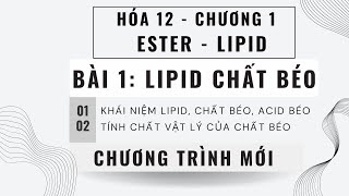 Khái Niệm Và Tính Chất Vật Lý Của Chất Béo Acid Béo Lipid  Hóa 12 Chân Trời Sáng Tạo  Cánh Diều [upl. by Hanafee390]