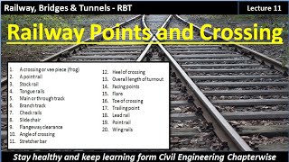 RBT  Railway Points amp Crossing  Technical terms of points and crossing  lecture  11 [upl. by Auqenet]