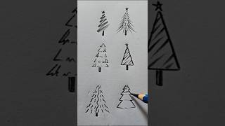 6 Easy Ways to Draw a Christmas Tree🌠🔥shorts ytshorts shortvideo drawing christmaschrismastree [upl. by Attenehs]