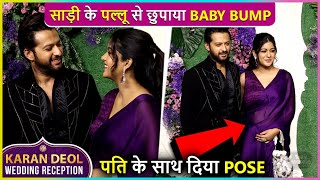 Pregnant Ishita Dutta Hides Her Baby Bump Poses With Hubby Vatsal Sheth  KaranDrisha Reception [upl. by Aleek]