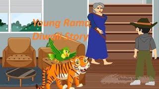 Diwali Story By Granny Along With Young Rama Khan And Kali  English  Animation  Unique Kid [upl. by Kristine]