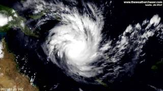 Satellite amp Radar Timelapse  Tropical Cyclone Yasi [upl. by Eeruhs]