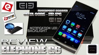 Elephone G6 REVIEW 5quot HD IPS 1280x720 MTK6592 Octacore 17GHz Android KitKat Fingerprint ID [upl. by Durant]