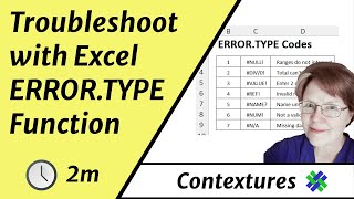 Troubleshoot Excel Errors with ERRORTYPE Function [upl. by Jody]