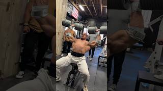 NEW PR Larry Wheels 400 lb Dumbbell Shoulder Press for Reps 200 lb Dumbbells [upl. by Dulsea]