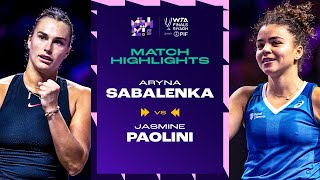 Aryna Sabalenka vs Jasmine Paolini   2024 WTA Finals Riyadh Group Stage  Match Highlights [upl. by Cicero]