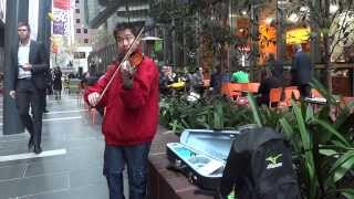 Violin busking in Melbourne Mantovani  Charmaine [upl. by Okiman216]