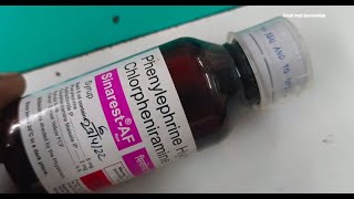 Sinarest af syrup uses in hindi  sinarest af for common cold  sinarest af for allergic cough [upl. by Deery762]