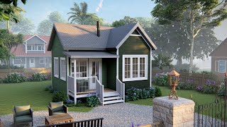 20ft x 20ft  6x6 m  Charming TIny House Design  Free Floor Plan [upl. by Deerdre]