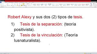 Robert Alexy y sus tesis de la Separación y tesis de la vinculación  en filosofía del derecho [upl. by Rehsu67]