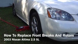 How To Replace Front Brakes and Rotors on Nissan Altima 2002 2006 [upl. by Carpenter]