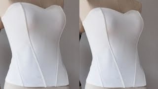 How to draft a bustier pattern Bustier pattern friendly beginner tutorial [upl. by Eelyram]