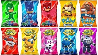 Pj Masks Super Wings and Paw Patrol Toys Learn Colors with Wrong Heads [upl. by Nedaj459]