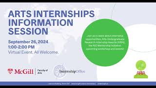 Arts Internship Information Session September 2024 [upl. by Nador]