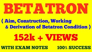 BETATRON  AIM PRINCIPLE CONTRUCTION WORKING OF BETATRON  NUCLEAR PHYSICS  WITH EXAM NOTES [upl. by Esele]