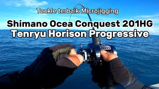 Shimano Ocea Conquest 201HG Tenryu Horison Progressive HPG66BM set Tackle terbaik Microjigging [upl. by Livvi21]