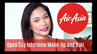 Air Asia CABIN CREW Open Day Interview Makeup and Hair TUTORIAL  Misskaykrizz [upl. by Anigar]