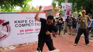 Thailands Knife Cutting Competition  Aranyik Ayutthaya [upl. by Aiket91]