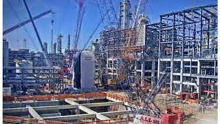 Baystar Ethane Cracker Timelapse Construction in Port Arthur TX  TotalEnergies [upl. by Ordnassela]