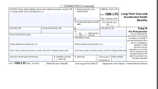 IRS Form 1099LTC walkthrough LongTerm Care and Accelerated Death Benefits [upl. by Eelinnej161]