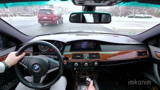 2008 BMW E60 550i n62b48 POV TEST DRIVE ON AUTOBAHN [upl. by Euqilegna893]