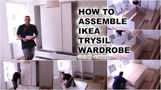 IKEA TRYSIL Wardrobe with sliding doors and 4 drawers [upl. by Aleuname]