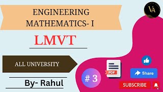 Lagrangian mean value theorem LMVT   Engineering Mathematics1  Vijaya Academy [upl. by Yatnuahc]