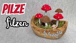 Pilze filzen  Filzen für Anfänger  Filzanleitung Fliegenpilz  Nassfilzen [upl. by Ahsiam]