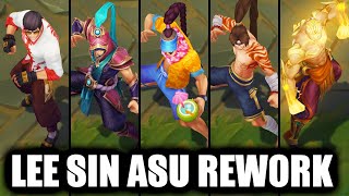 All Lee Sin Skins Spotlight ASU Rework 2024 League of Legends [upl. by Yonita]