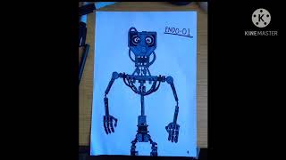 How to draw ENDO01  fnaf drawing  by kit  time lapse  fnaf howtodraw drawforlife [upl. by Ahsimaj]