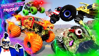 Monster Jam INSANE Racing Freestyle and High Speed Jumps 50  BeamNG Drive  Grave Digger [upl. by Ressay296]