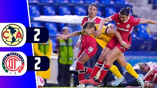 AMERICA IGUALA 2  2 ANTE TOLUCA POR LA FECHA 3  LIGA MX FEMENIL  REY DEPORTIVO [upl. by Veleda]