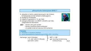 Therapie beim pilozytischen Astrozytom WHO I°  Strahlentherapie Prof Hilke Vorwerk [upl. by Mozelle]